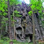 Záhorská skala – stuhnuté čelo lávového prúdu, ktoré je ukryté v lesoch